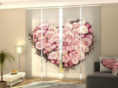 Schiebegardine "Herz der Liebe" Flächenvorhang Gardine Vorhang mit Fotodruck auf Maß