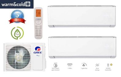 Gree Multi Split Klimaanlage Amber Standard White 1x Außen- + 2x 3,5 kW Innengeräte