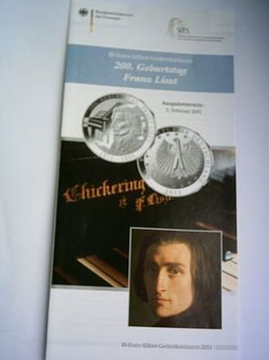 Folder für 10 euro 2011 PP 200. Geburtstag von Franz Liszt