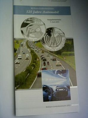 Folder für 10 euro 2011 PP 125 Jahre Automobile in Deutschland
