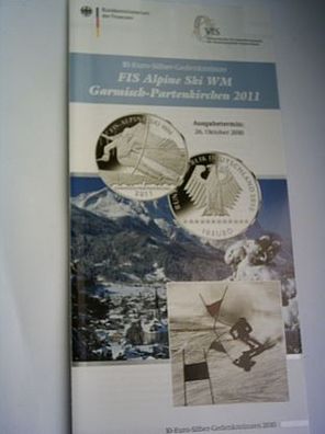 Folder für 10 euro 2011 PP Alpine Ski WM in Garmisch Partenkirchen