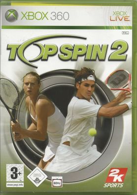 Top Spin 2 (Microsoft Xbox 360, 2006, DVD-Box) mit Anleitung, Zustand gut