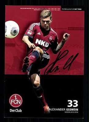 Alexander Esswein 1. FC Nürnberg 2013-14 Autogrammkarte + A 55757