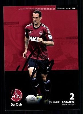 Emanuel Pogatetz 1. FC Nürnberg 2013-14 Autogrammkarte + A 55783