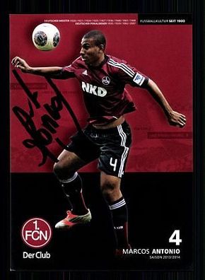 Marcos Antonio 1. FC Nürnberg 2013-14 Autogrammkarte + A 55781