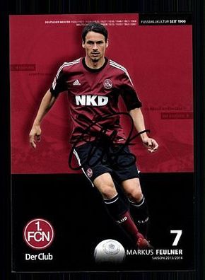 Markus Feulner 1. FC Nürnberg 2013-14 Autogrammkarte + A 55778