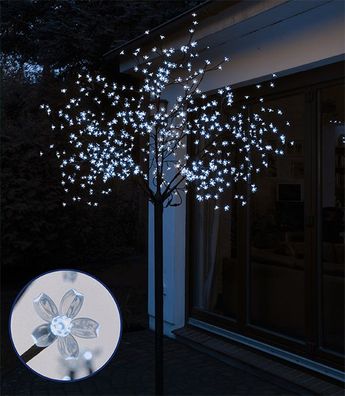 Kirschblütenbaum 600 LEDs - Farbe: kaltweiss - LED Baum 250 cm