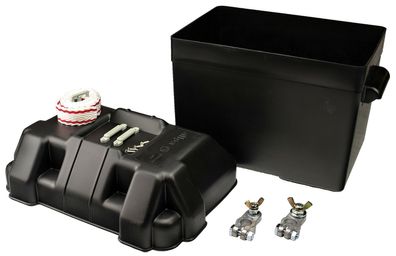 Set Batteriebox + Batterieklemmen Batteriekasten mit Batteriepolklemmen Behälter