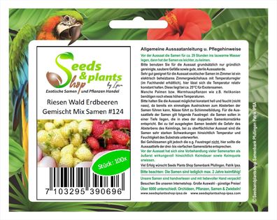 100x Riesen Wald Erdbeeren Gemischt Mix Pflanze essbar Samen Obst #124