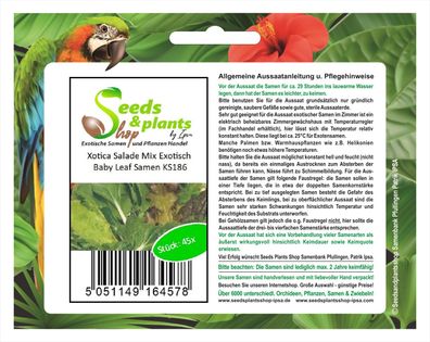 45x Xotica Salade Mix Exotisch Baby Leaf - Samen Pflanze Saatgut KS186