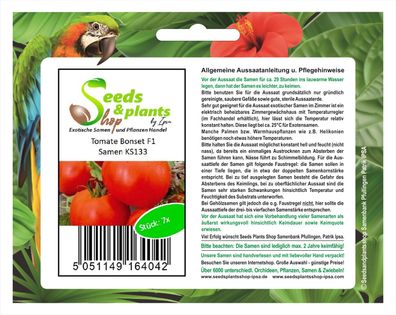 7x Tomate Bonset F1 - Samen Gemüse Garten Salat Pflanze Saatgut KS133
