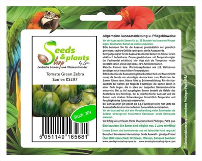 20x Tomate Green Zebra-Alte Sorten Samen Gemüse Küche Pflanze Garten KS297
