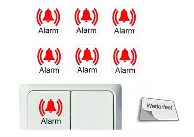6 Stück Schalteraufkleber Alarm Schalter Aufkleber Symbol Leuten (R23/13)
