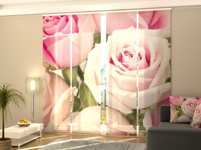 Schiebegardine "Königliche Rosen" Flächenvorhang Gardine Vorhang mit 3D Fotodruck