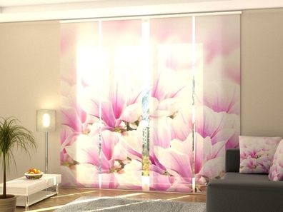 Schiebegardine "Zärtliche Magnolien" Flächenvorhang Gardine Vorhang mit 3D Druckmotiv