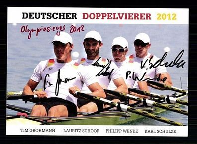 Grohmann , Schoof , Wende, Schulze Autogrammkarte Original Signiert Rudern + A 55975