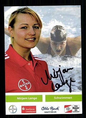 Mirjam Lange Autogrammkarte Original Signiert Schwimmen + A 55623