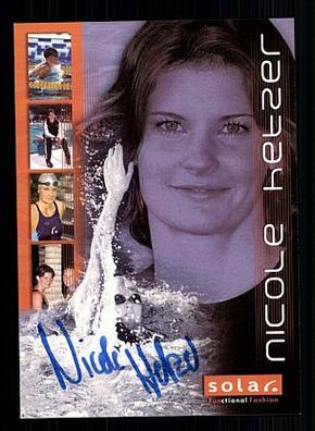 Nicole Hetzer Autogrammkarte Original Signiert Schwimmen + A 55635