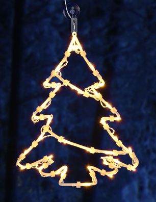 XL LED Weihnachts Fensterbild - Tannen Baum - Deko Fenster Beleuchtung mit Time