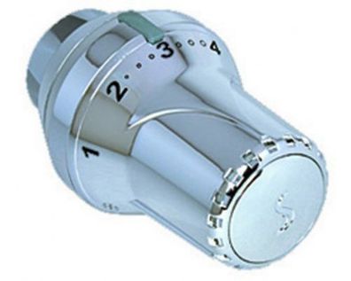 COSMO Thermostatkopf Chrom m. Nullstellg. mit Klemmanschluss für Danfoss