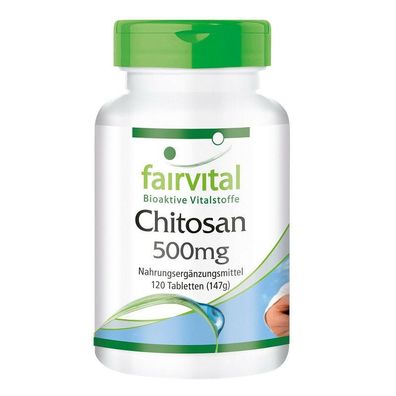 Chitosan 500mg - 120 Tabletten Ballaststoff Cholesterin - fairvital