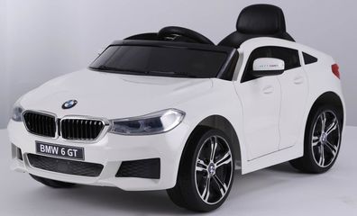 BMW 6er GT Kinderelektroauto Kinderfahrzeug Sportwagen Ledersitz Gummireifen Weiß