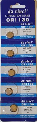 5 x 3V Lithium Batterie CR 1130 Knopfzelle CR1130