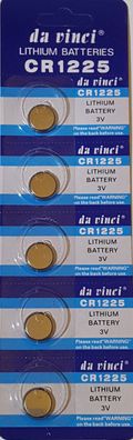 5 x 3V Lithium Batterie CR 1225 Knopfzelle CR1225