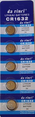 5 x 3V Lithium Batterie CR 1632 Knopfzelle CR1632