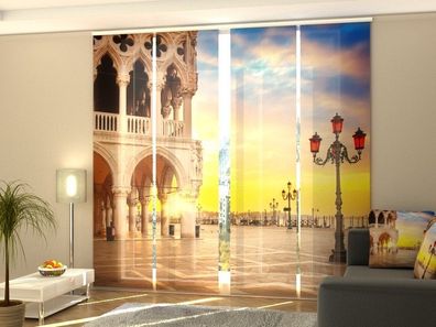 Schiebegardine "Abend in Venedig" Flächenvorhang Gardine Vorhang mit 3D Druckmotiv