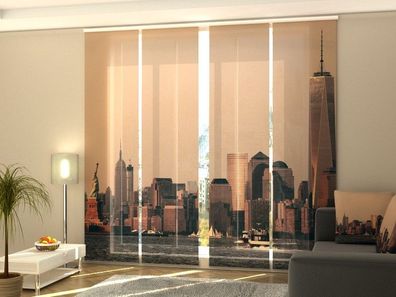 Schiebegardine "Wolkenkratzer von Manhattan" Flächenvorhang Gardine mit 3D Druckmotiv