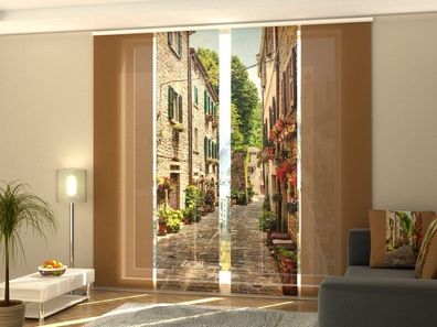 Schiebegardine "Gasse von Dubrovnik" Flächenvorhang Gardine Vorhang mit 3D Druckmotiv