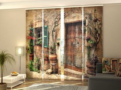 Schiebegardine "Antike Tür" Flächenvorhang Gardine Vorhang mit 3D Druckmotiv auf Maß