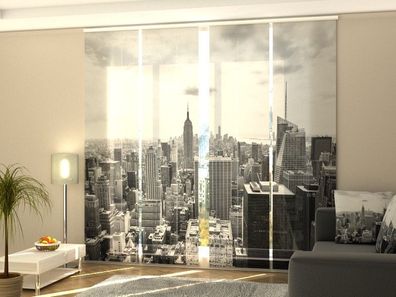 Schiebegardine "Manhattan in schwarz-weiss" Flächenvorhang Gardine Vorhang mit Foto