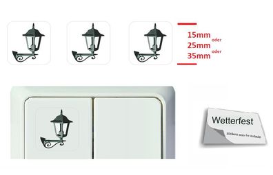 3 Stück Schalteraufkleber Licht Gartenlicht Schalter Aufkleber Symbol (R25/7)
