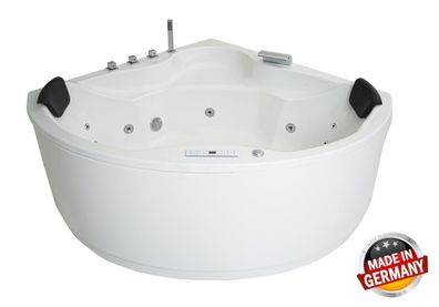 NEU Whirlpool Badewanne mit 13 oder 21 Massage Düsen LED Made in Germany Spa Eckwanne