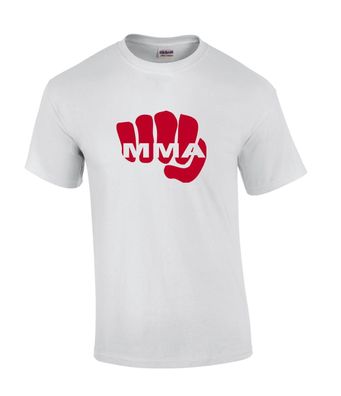 weisses T-Shirt MMA Faust