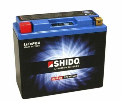 Shido LT14B-BS LiFePO4 Motorradbatterie sicher, leicht und lange Lebensdauer