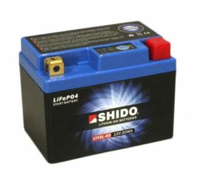 Shido LTX5L-BS LiFePO4 Motorradbatterie sicher, leicht und lange Lebensdauer