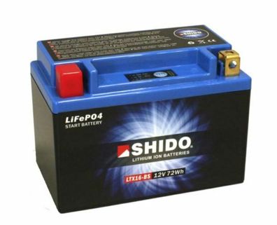 Shido LTX16-BS LiFePO4 Motorradbatterie sicher, leicht und lange Lebensdauer