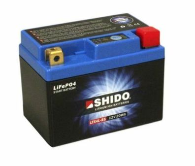 Shido LTX4L-BS LiFePO4 Motorradbatterie sicher, leicht und lange Lebensdauer