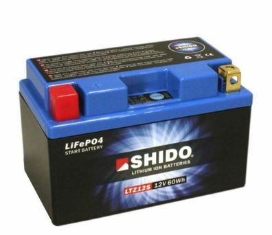 Shido LTZ12S LiFePO4 Motorradbatterie sicher, leicht und lange Lebensdauer