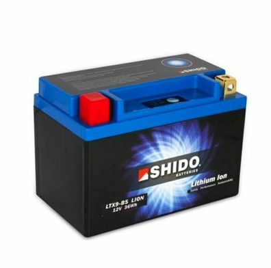 Shido LTX9-BS LiFePO4 Motorradbatterie sicher, leicht und lange Lebensdauer