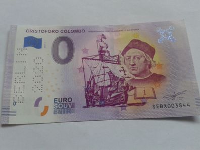 0 euro Schein Souvenirschein World money fair Berlin 2020 Christoph Kolumbus Colombo