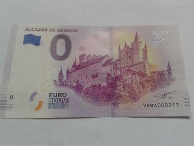 0 euro Schein Souvenirschein 2019-1 Alcazar de Segovia
