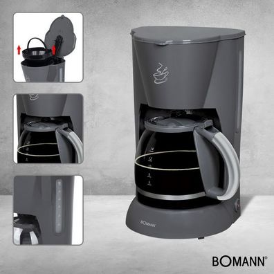 Bomann Kaffeemaschine / Kaffeeautomat KA 183 CB Grau