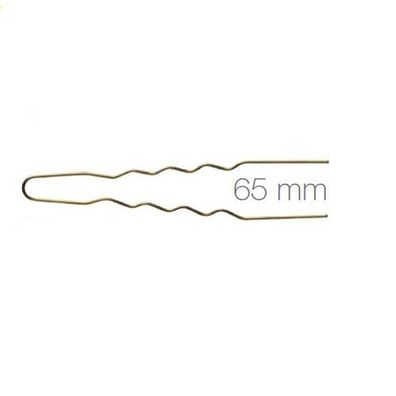 Comair Lockennadeln dünn 65 mm, gewellt gold, 50er-Beutel, 0,55 mm