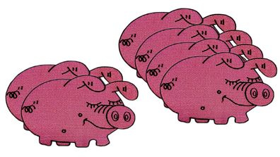 2x 4x Aufbügler Schwein 18x23cm Schweinchen Pig Bügelbild gestickt Piggy Ferkel