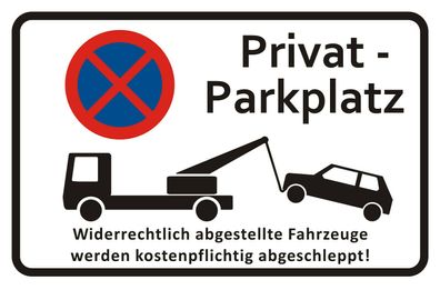 Privat Parkplatz Parkverbot Schild 30x20cm Parken Verboten Halteverbot Tafel