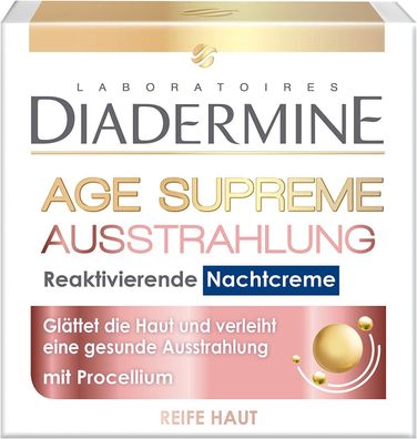 Diadermine Age Supreme Nachtpflege Ausstrahlung Nachtcreme Reaktivierend, 50 ml